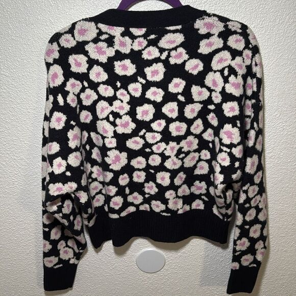 NWT-UGG-Shaina Cardigan- BLACK HIBISCINA-black/white/pink- Size Small - Picture 4 of 12